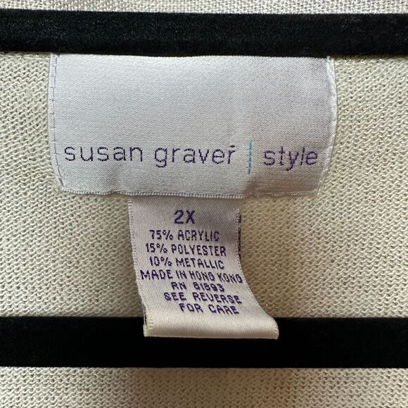 2/$30 Susan Graver Sleeveless Sweater Top Womens 2X Gold Metallic Neutral Office - Picture 6 of 9